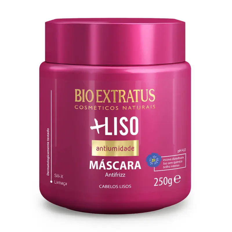 Máscara +Liso Bio Extratus Hidratação e Reconstrução 250g Cabelo Liso