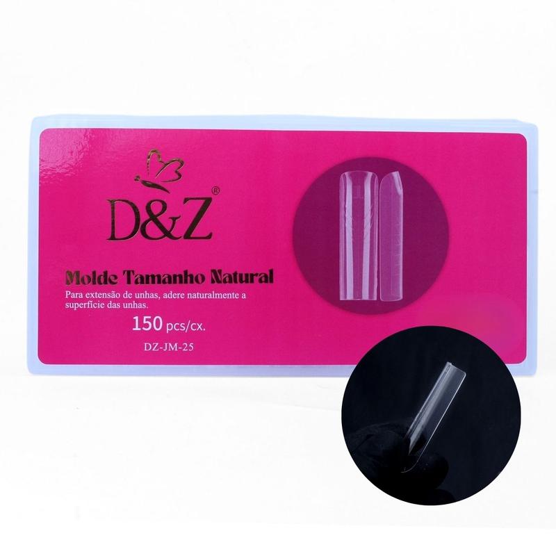 Molde F1 0mm Gringo 150pcs Formato Natural D&Z Profissional Alongamento unha gel