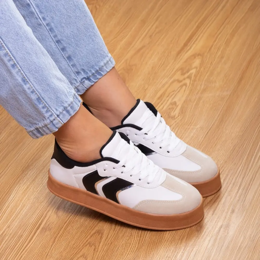 Tênis Feminino Blogueira Plataforma Casual Moderno Leve Uso Diário Sola Alta Confortavel