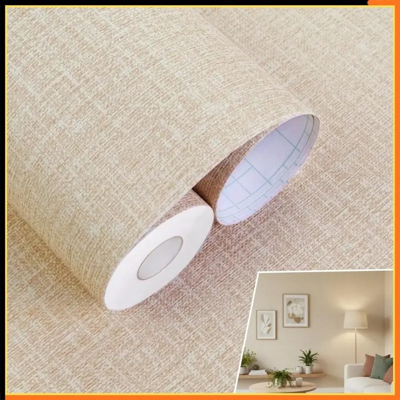 Papel Adesivo Imita Linho Marrom Claro, Decoração, Sala, Quarto