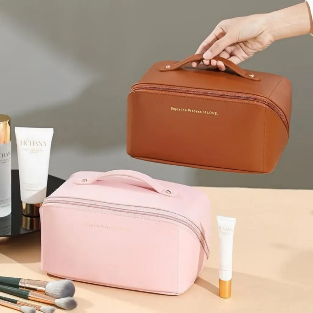 Necessaire Organizador De Cosmético Maquiagem Feminino Para Viagem Em Alta Qualidade De Couro PU