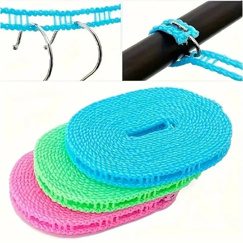 Varal portátil reforçado, antiderrapante e à prova de vento, ideal para secar roupas em camping e atividades ao ar livre.