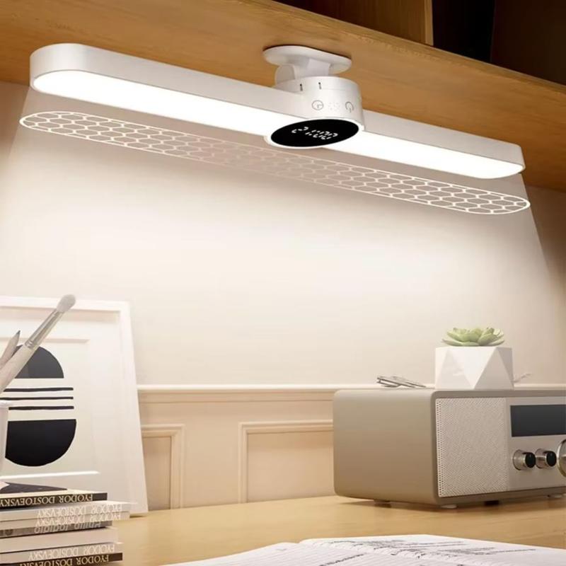 Luminária LED com Relógio Digital, Smart Luminária LED, Recarregável via USB, Barra Fina de 40cm