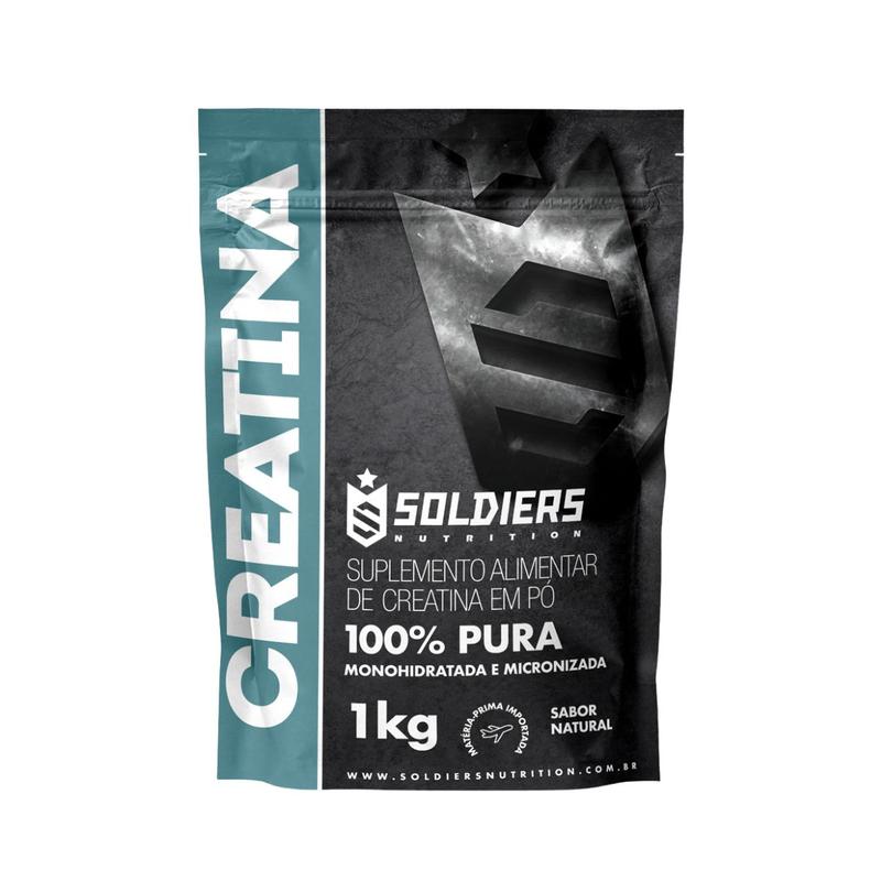 Creatina Suplemento em Pó Monohidratada 100% Pura Importada - Soldiers Nutrition