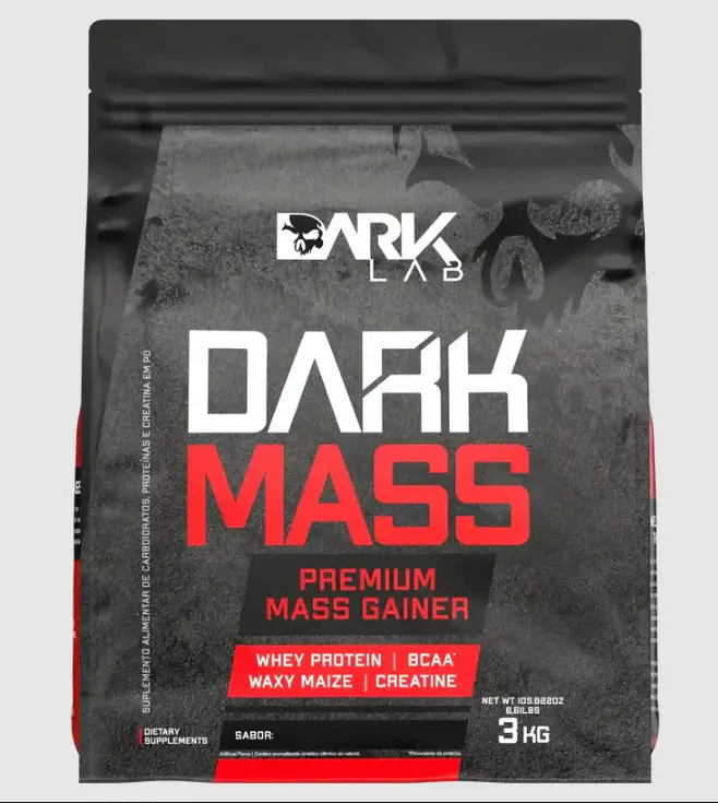 Dark Lab Dark Mass 3Kg Suplemento Hipercalórico para Atletas com Proteínas e Carboidratos Complexos para Crescimento Muscular e Recuperação