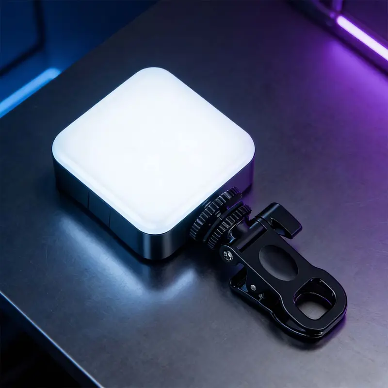 Luz LED portátil para fotografia |  Luz para retratos noturnos | com clipe – Luz para vídeos para redes sociais (self-media)